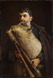 Bagpipe Player, 1879. Creator: Pantaleon Szyndler