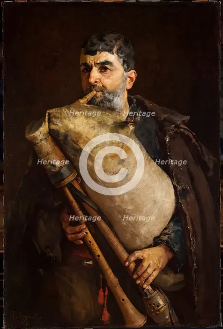 Bagpipe Player, 1879. Creator: Pantaleon Szyndler.