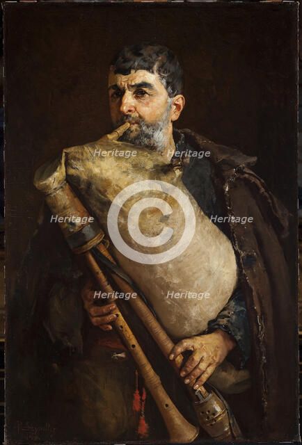 Bagpipe Player, 1879. Creator: Pantaleon Szyndler.
