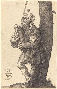 Bagpiper, 1514. Creator: Albrecht Durer