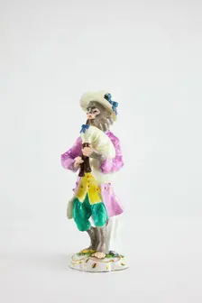 Bagpiper for the Monkey Band, Meissen, c. 1765. Creators: Meissen Porcelain, Johann Joachim Kaendler