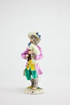 Bagpiper for the Monkey Band, Meissen, c. 1765. Creators: Meissen Porcelain, Johann Joachim Kaendler