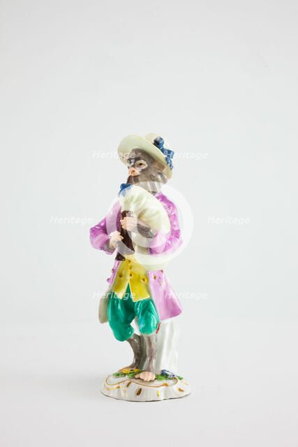 Bagpiper for the Monkey Band, Meissen, c. 1765. Creators: Meissen Porcelain, Johann Joachim Kaendler.
