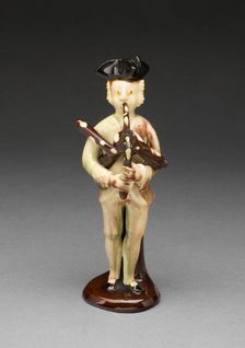 Bagpiper, Staffordshire, 1750/70. Creator: Staffordshire Potteries