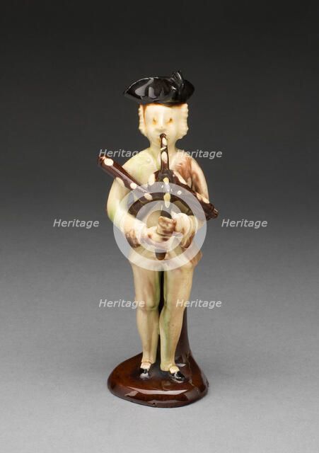 Bagpiper, Staffordshire, 1750/70. Creator: Staffordshire Potteries.