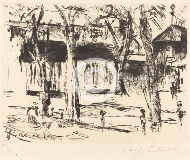 Bahnhof Tiergarten (Court with Trees), 1920/1921. Creator: Lovis Corinth.