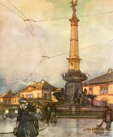 Bahnhof Mit Vereinigungsbrunnen (Railway Station With Unification Fountain), c1929. Creator: Unknown