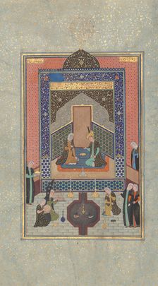 Bahram Gur in the Dark Palace on Saturday, Folio 207 from a Khamsa..., A.H. 931/A.D. 1524-25. Creators: Shaikh Zada, Mahmud Muzahhib, Sultan Muhammad Nur