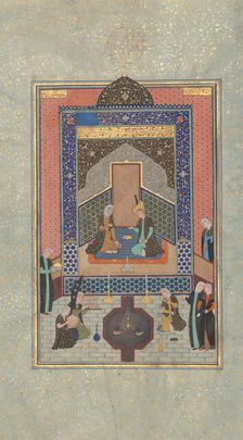 Bahram Gur in the Dark Palace on Saturday, Folio 207 from a Khamsa..., A.H. 931/A.D. 1524-25. Creators: Shaikh Zada, Mahmud Muzahhib, Sultan Muhammad Nur