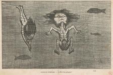 Baigneurs intrepédes, 19th century. Creator: Honore Daumier