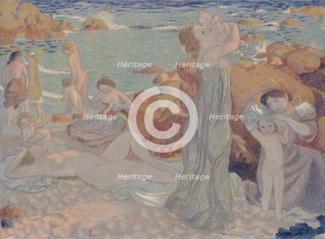 Baigneuses, plage du Pouldu, 1899. Creator: Maurice Denis.