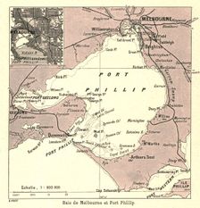 'Baie de Melbourne et Port Phillip; Les Terres Du Pacifique 1914. Creator: Unknown