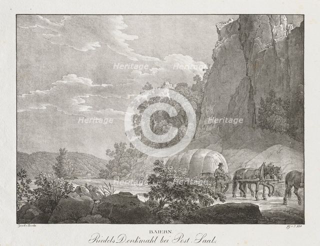 Baiern, Riedels Denkmahl bei Post-Saal. Creator: Jakob Alt (Austrian, 1789-1872).