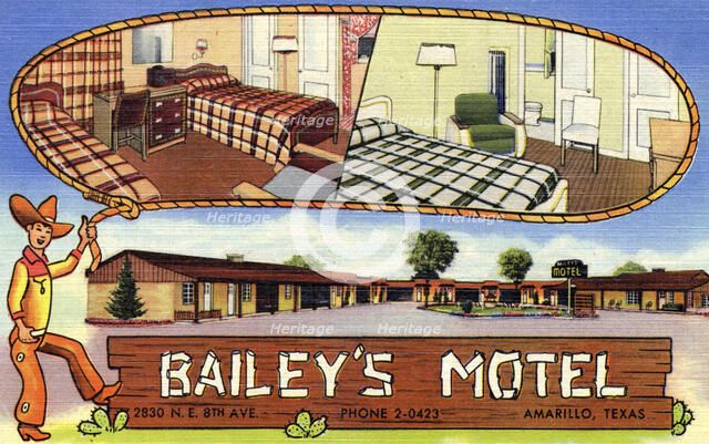Bailey's Motel, Amarillo, Texas, USA, 1950. Artist: Unknown