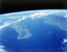 Baja California and the Sea of Cortes, seen from aboard the first Space Shuttle flight, April 1981. Creator: NASA