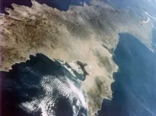 Baja California seen from aboard the second Space Shuttle flight, November 1981. Creator: NASA