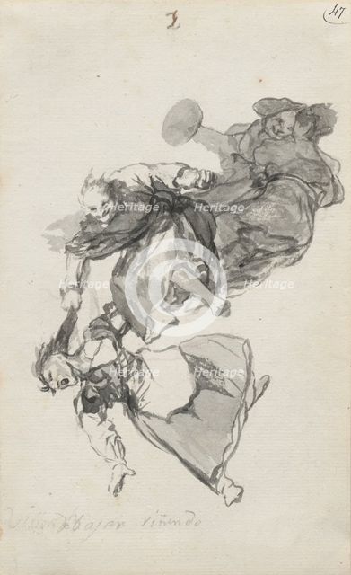 Bajan riñendo. Album Witches and Old Women, ca 1820.
