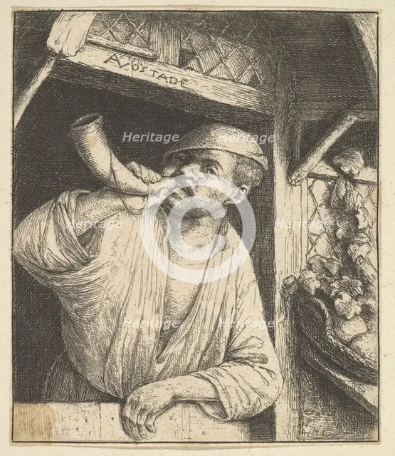 Baker Blowing Horn, 1610-85. Creator: Adriaen van Ostade.