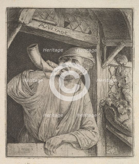 Baker Blowing Horn, 1610-85. Creator: Adriaen van Ostade.