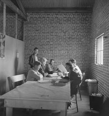 Bakersfield, California Applications for "grants" during cotton pickers strike, 1938. Creator: Dorothea Lange