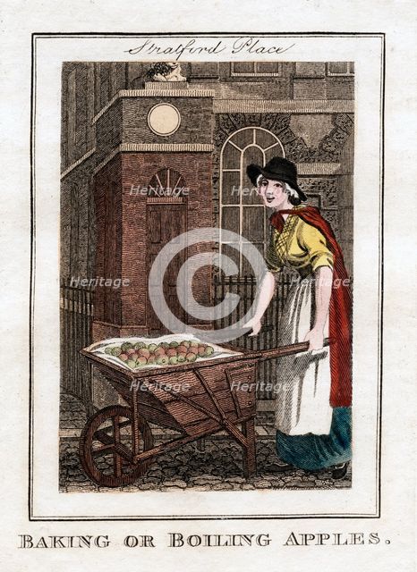 'Baking or Boiling Apples', Stratford Place, London, 1805. Artist: Unknown