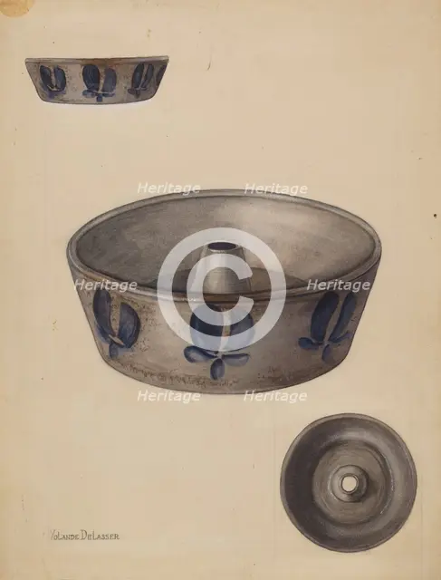 Baking Dish, c. 1936. Creator: Yolande Delasser.
