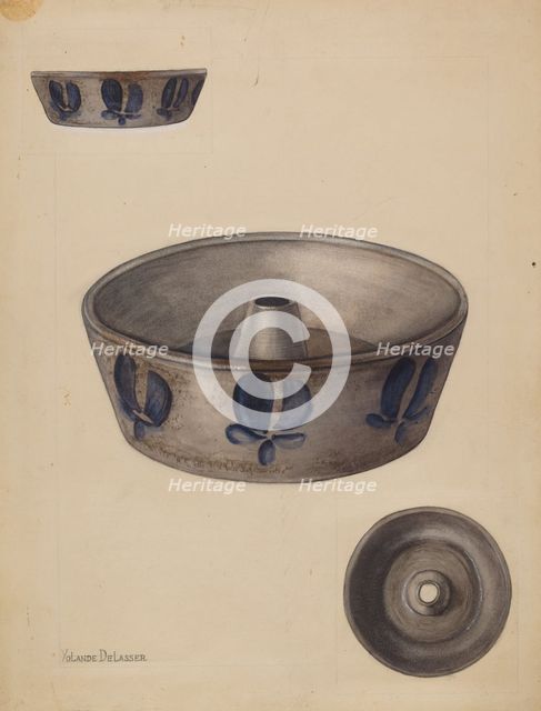 Baking Dish, c. 1936. Creator: Yolande Delasser.
