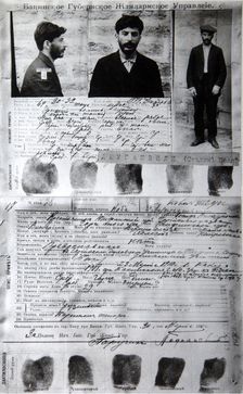 Baku Police form of the political criminal J Jugashvili (Stalin), 1910