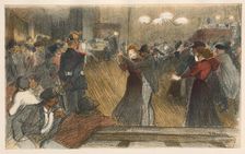 Bal de Barrière, 1898. Creator: Théophile Alexandre Steinlen (Swiss, 1859-1923); Imprimerie Champenois; print tipped into volume along top edge.