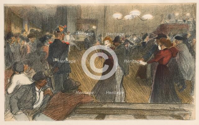 Bal de Barrière, 1898. Creator: Théophile Alexandre Steinlen (Swiss, 1859-1923); Imprimerie Champenois; print tipped into volume along top edge..