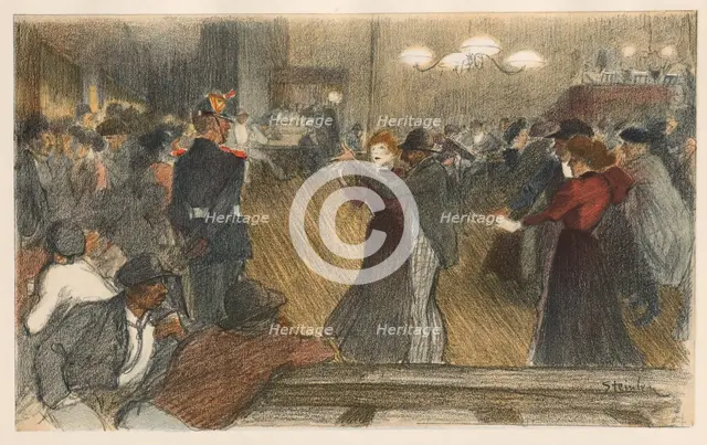 Bal de Barrière, 1898. Creator: Théophile Alexandre Steinlen (Swiss, 1859-1923); Imprimerie Champenois; print tipped into volume along top edge..