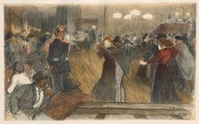 Bal de Barrière, 1898. Creator: Théophile Alexandre Steinlen (Swiss, 1859-1923); Imprimerie Champenois; print tipped into volume along top edge.
