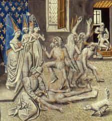 Bal des Ardents (Miniature from the Grandes Chroniques de France by Jean Froissart), 15th century. Creator: Anonymous