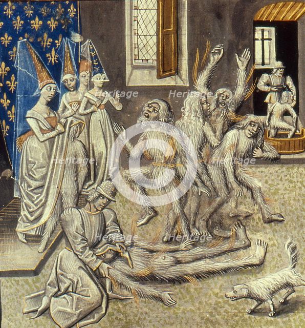 Bal des Ardents (Miniature from the Grandes Chroniques de France by Jean Froissart), 15th century. Creator: Anonymous.