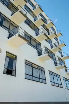 Balconies. The Bauhaus building, Dessau, Germany, 2018. Artist: Alan John Ainsworth