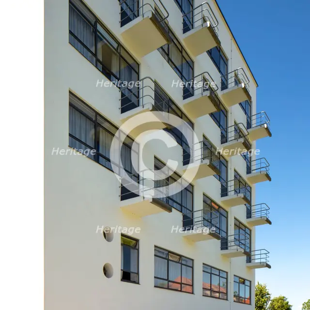 Balconies. The Bauhaus building, Dessau, Germany, 2018. Artist: Alan John Ainsworth.