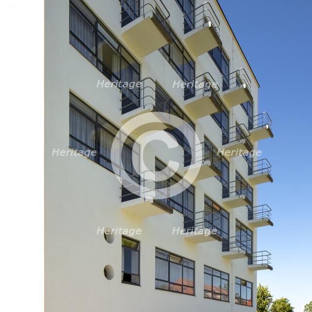 Balconies. The Bauhaus building, Dessau, Germany, 2018. Artist: Alan John Ainsworth.