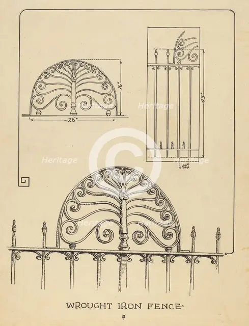 Balcony Railing, 1935/1942. Creator: Al Curry.