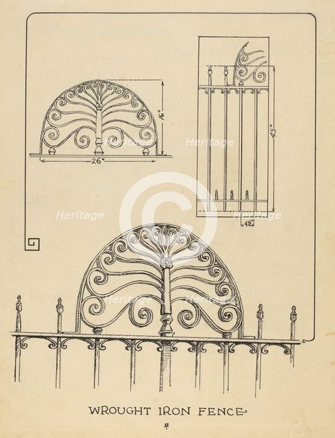 Balcony Railing, 1935/1942. Creator: Al Curry.