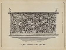 Balcony Railing, c. 1936. Creator: Lucien Verbeke