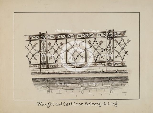 Balcony Railing, c. 1936. Creator: Lucien Verbeke.