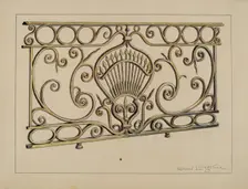 Balcony Railing, c. 1936. Creator: Rolland Livingstone
