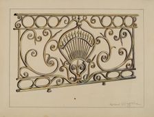 Balcony Railing, c. 1936. Creator: Rolland Livingstone