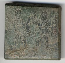 Balance Weight with Two Emperors Hunting a Snake, Byzantine, 4th-5th century. Creator: Unknown