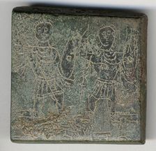 Balance Weight with Two Emperors Hunting a Snake, Byzantine, 4th-5th century. Creator: Unknown