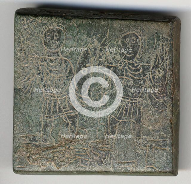 Balance Weight with Two Emperors Hunting a Snake, Byzantine, 4th-5th century. Creator: Unknown.