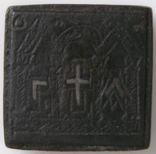 Balance Weight with a Cross and an Architectural Setting, Byzantine, 5th-7th century. Creator: Unknown