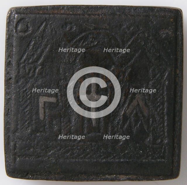 Balance Weight with a Cross and an Architectural Setting, Byzantine, 5th-7th century. Creator: Unknown.