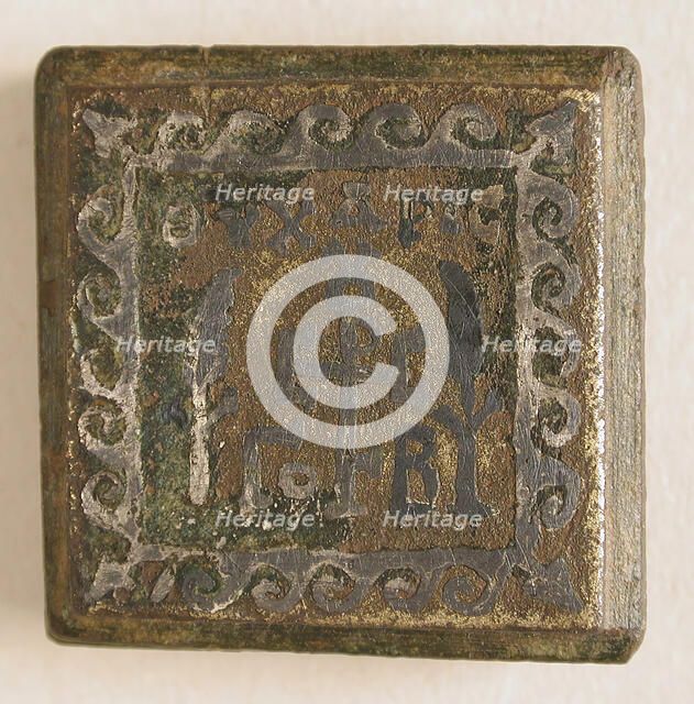 Balance Weight with Monogram, Byzantine, 6th century. Creator: Unknown.