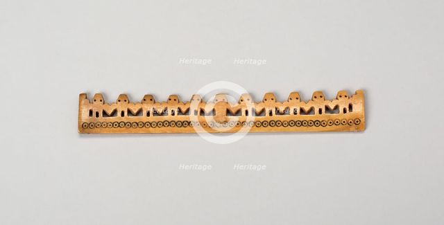 Balance-Beam Scale with Row of Cut-Out Figures and Incised Circles, A.D. 500/800. Creator: Unknown.